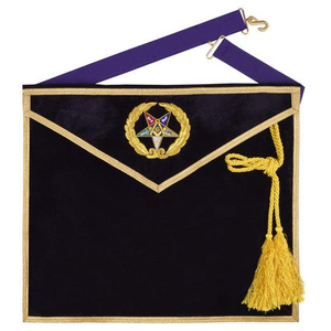 Tablier maçonnique classique royal vintage hautement personnalisé en cuir d'agneau brodé fait main avec épingle de sûreté – Vente en gros - Product Image 3