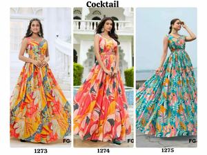 Vestido Anarkali de Moda con Estampado Digital Hermoso, Largo Regular, Patrón Fabuloso, Costura Moderna, para Fiestas, Secado Rápido - Product Image 5