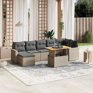 Conjunto de Sofás de Jardín Gris Oscuro, 6 Plazas, Muebles de Ratán para Exteriores, Diseño Contemporáneo - Product Image 3