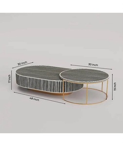Table basse en os incrusté pour salon, décoration intérieure, table console d'angle de haute qualité, Angel Eco F S INTERNATIONAL, design moderne - Product Image 1