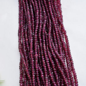 สร้อยคอประดับลูกปัดรอนเดลล์ทรงเหลี่ยมจากโกเมนธรรมชาติ l ลูกปัดโกเมนธรรมชาติขนาด 3 มม. สำหรับทำเครื่องประดับอัญมณีชั้นดี - Product Image 1