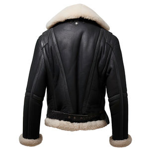 Chaqueta de Cuero Vacuno Personalizada para Hombre, Abrigo de Invierno Cálido con Forro de Sherpa, Bordado, Impermeable, Resistente al Viento, Personalizable en la Parte Delantera - Product Image 6