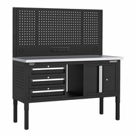 Banc de travail modulaire à hauteur réglable, style classique, 5 tiroirs, plan de travail en bois, système de verrouillage à clé, OEM, capacité de charge de 450 kg, 2 ans de garantie