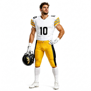 White American Football Jersey with Yellow Pant <b>Top</b> Trending American Football Uniform Set High Quality at Factory Sale Rate - Product Image 1