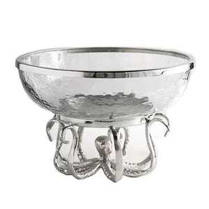 Bol de service en acier inoxydable poli de haute qualité, tendance, avec une touche argentée, pour la cuisine et la décoration de table - Product Image 1