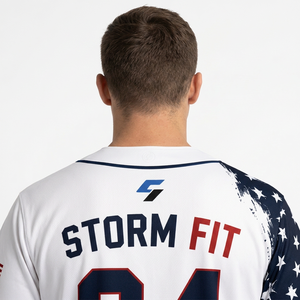 Maillot de baseball pour hommes à manches courtes, sublimé, anti-humidité, coupe athlétique, imprimé drapeau personnalisé, numéro 24 - Product Image 6