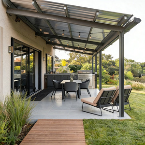 Tenda da Sole Retrattile Autopulente con Protezione UV, Antiruggine, <span class=keywords><strong>in</strong></span> Alluminio, Tetto <span class=keywords><strong>in</strong></span> <span class=keywords><strong>Policarbonato</strong></span> <span class=keywords><strong>per</strong></span> Balcone e Patio - Product Image 6