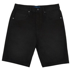 Shorts de Mezclilla Negros para Mujer, Cintura Media, Pierna Recta, Casuales, de Verano, Tela de Algodón, Corte Regular, Color Sólido, Cierre de Botones, Resistentes al Viento - Product Image 1