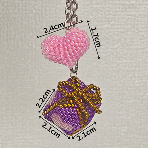 Set de Decoración para Llaveros con Cuentas y Bordados, Caja de Regalo en Forma de Corazón de Plástico Hecha a Mano, para el Día de San Valentín, para Hacer Joyería - Product Image 4