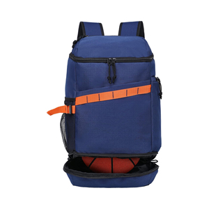 Polyester Custom Basketball Structured Purple Sports Backpack With <b>Top</b> <b>Load</b> Entry Separate Ball Section And Bottom Compartment - Product Image 4