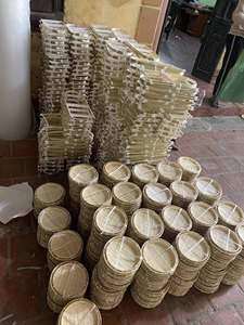 Vente en gros Salle à manger pique-nique en plein air pour éloigner les mouches insectes moustiques plateau de service stockage des aliments 2 étages panier en bambou pour la nourriture - Product Image 5