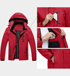 Waterproof Windproof <b>Rain</b> <b>Jacket</b> For <b>Men</b> <b>Lightweight</b> Breathable Outdoor Coat for Camping Travel Running Trekking with Adjustable - Product Image 6