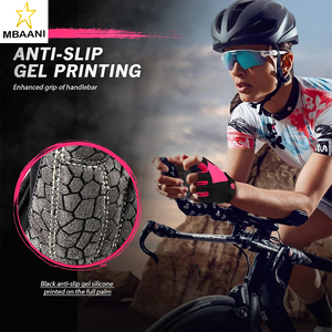 Gants de vélo pour hommes et femmes avec coussinets antidérapants et amortisseurs, gants de cyclisme légers à demi-doigts - Product Image 5