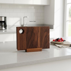 Tabla de Cortar de Madera Marrón Oscuro con Orificio Redondo para Colgar, Tabla de Cocina Multiusos para Frutas, Verduras y Preparación de Alimentos - Product Image 1