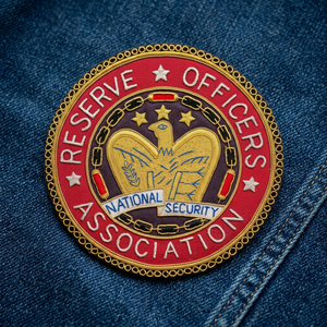 Écusson brodé de l'Association des officiers de réserve, style badge circulaire à coudre en tissu, motif sécurité nationale - Product Image 3