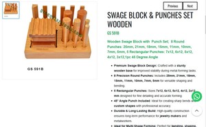 Swage Block <b>Punch</b> <b>Set</b> Wooden Base Metal Forming Jewelry Making Tool Kit | Item No GS-591B - Product Image 3