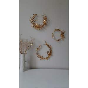 Elegante Corona de Pared con Hojas de Concha Capiz, Guirnalda Decorativa de Alambre Metálico Dorado para Bodas, Fiestas, Decoración del Hogar, Adorno Festivo de Lujo - Product Image 6