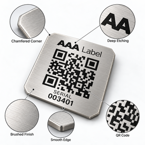 Etiquetas Metálicas con Código QR Personalizado, Etiquetas de Número de Serie con Código de Barras de Aluminio para Seguimiento de Activos, Fabricante OEM - Product Image 2