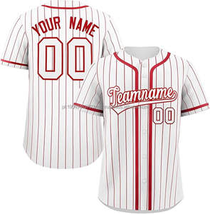 Maillots de baseball/softball unisexes personnalisés, respirants, grande taille, chemises boutonnées avec nom et numéro personnalisés, S-7XL - Product Image 1