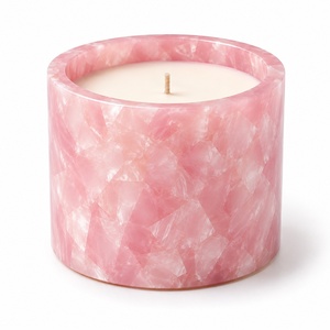 Luxury for Beige Mosaic Resin <b>Candle</b> Jar Handmade Premium Decorative Empty <b>Candle</b> Vessel Thick Wall <b>Refillable</b> Religious - Product Image 5