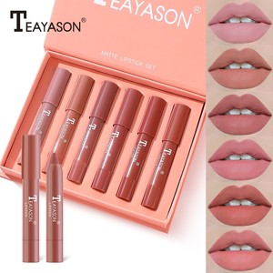 TEAYASON Set de Regalo de Brillo Labial de Alta Saturación Anti-Halo, 6 Colores de Moda, Fácil de Colorear, Barra Mineral, Acabado Mate Aterciopelado, 5g - Product Image 1