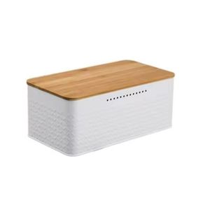 Caja de pan de bambú natural con tapa, contenedor de almacenamiento moderno para encimeras de cocina, para hogares y hoteles - Product Image 2