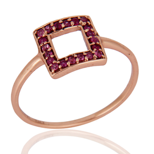 9K Rose Gold Plated <b>Pink</b> Sapphire Gemstone Luxury DWS JEWELLERY Engagement Wedding Ring Round Custom Jewelry for Women - Product Image 1
