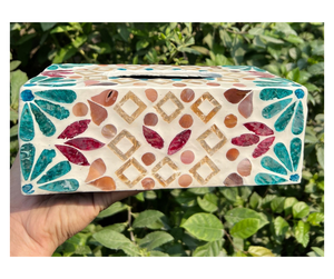 Plateau de rangement en rotin directement de l'usine avec incrustations de nacre, origine Vietnam - Plateau artisanal pour le rangement et la présentation - Product Image 4