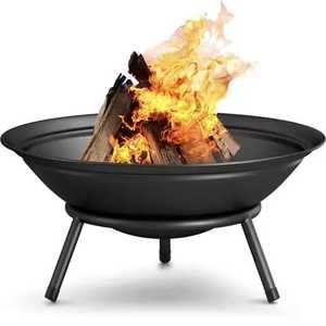 Brazier d'extérieur rond en fil métallique robuste avec fente, pour foyer à bois, chauffage de patio et jardin - Product Image 5