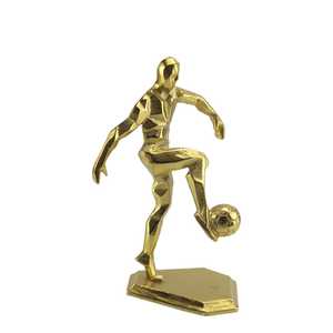 Figura Decorativa de Jugador de Fútbol Dorada de 32 cm de Alto x 13 cm de Ancho x 20.5 cm de Largo, Escultura de Mesa, Diseño Artístico Moderno para Sala de Estar - Product Image 1