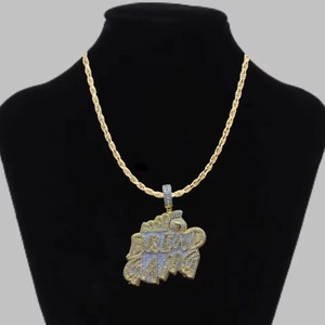 Trending Bread gang Letter Hip Hop Style Silver Plated Moissanite <b>Charm</b> Pendant for <b>Wedding</b> & Party Occasion - Product Image 2