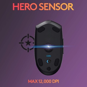 เมาส์เกมมิ่งไร้สาย G304 Lightspeed เซ็นเซอร์ PAW3395 ความละเอียด 12000 DPI ระบบติดตามแบบออปติคอล ไฟ RGB Backlit น้ำหนักเบา ปุ่มตั้งโปรแกรมได้ 6 ปุ่ม - Product Image 2