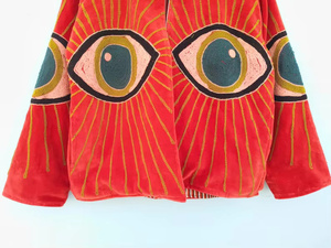 Chaqueta Bomber Reversible Vintage de Terciopelo con Bordado Indio Suzani Ojo Turco para Mujer, con Botones de Algodón y Rayas Florales, para Otoño e Invierno - Product Image 2