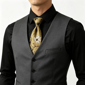 Nueva corbata de lujo de 8 cm con estampado floral para hombre, corbata de algodón estilo británico vintage, accesorios para boda, esmoquin, regalos. - Product Image 3
