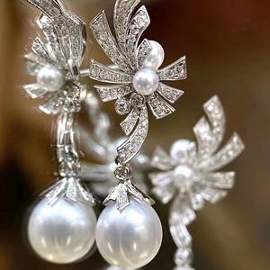 Pendientes Colgantes de Perlas Naturales de Zhuji de 11-12 mm, Color Dorado, Venta al por Mayor del Fabricante, Exquisitos, Combinan con Plata 925 - Product Image 1