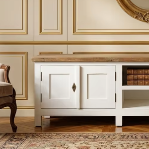 Cómoda Fero Ultra Minimalista de Madera Maciza con 6 Cajones, Acabado en Teca Natural, Estilo Contemporáneo para Sala de Estar o Dormitorio - Product Image 3