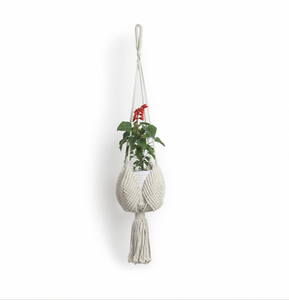 Colgador de plantas de macramé de algodón bohemio hecho a mano, soporte redondo para macetas, decoración colgante para interiores, sala de estar - Product Image 1