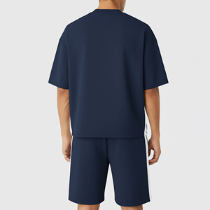 Ensemble de shorts en coton 100% de qualité supérieure, survêtement pour homme, respirant, coupe classique, logo personnalisable, streetwear homme, ensemble 2 pièces - Product Image 6