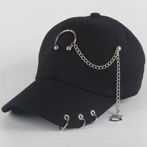 Fashion Cotton Baseball Cap Creative Piercing <b>Ring</b> Hip Hop Caps Adult Casual Solid <b>Adjustable</b> Unisex Snapback Hats - Product Image 5
