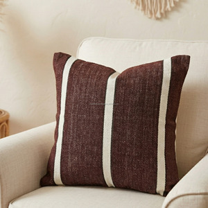 Elegant Woven Pillow Sham Customized 22X22 Decorative Cushion Cover Soft Durable Washable Zipper <b>Bed</b> Woven Pillowcase - Product Image 6