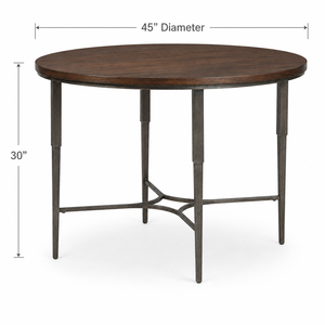 โต๊ะไม้ทรงกลมสไตล์โมเดิร์นสำหรับใช้ในบ้าน พร้อมท็อปไม้และขาโลหะ - Product Image 2