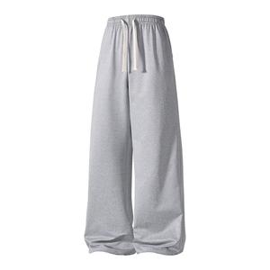 Pantalon de survêtement ample pour homme en coton tricoté, taille élastique avec cordon de serrage, coupe décontractée, couleur unie, longueur intégrale, idéal pour l'automne - Product Image 5