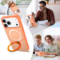 Coque de téléphone personnalisée antichoc avec aimant puissant, translucide mate dépolie et support anneau invisible pour iPhone 17 18 Pro Max