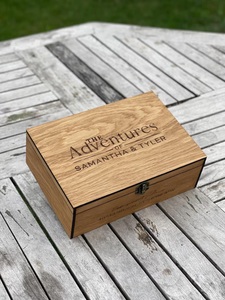Boîte à souvenirs de voyage personnalisée en bois, panneau de bienvenue écologique, décoration intérieure pour billets, photos, cartes - Product Image 4