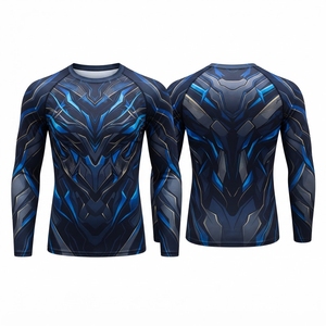 เสื้อรัดรูปแขนยาวแบบยูนิเซ็กซ์ พิมพ์ลายปลาคาร์ฟและคลื่นด้วยเทคนิค Heat-Transfer แห้งเร็ว ป้องกันแบคทีเรีย ระบายอากาศได้ดี - Product Image 3