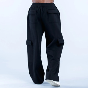 Pantalon de jogging cargo coupe droite personnalisé brodé pour homme, en molleton de coton épais, style baggy, idéal pour la gym et le streetwear – Nouveauté très demandée - Product Image 2