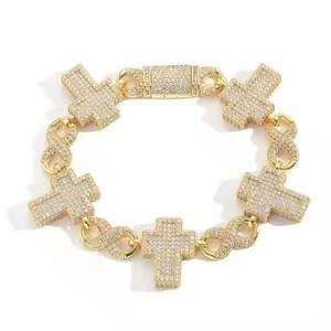 Direct Factory Supply Luxury Round Cut Moissanite Diamond Cuban Bracelet <b>for</b> <b>Men</b> and Women Available <b>for</b> Export Price - Product Image 3