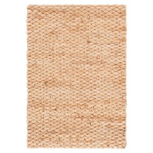 Tapis de zone rectangulaire en jute de style côtier, tissage plat, couleur unie, écologique, à poils fins, pour salon et usage domestique - Product Image 4