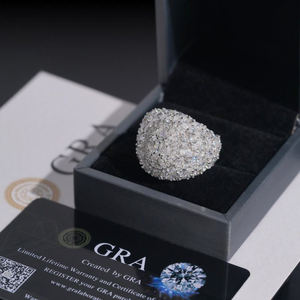<b>Mens</b> <b>Silver</b> Oval Moissanite <b>Ring</b> With Brilliant Center Stone Iced Out Hip Hop Statement Jewelry Lightweight Luxury Gift - Product Image 4