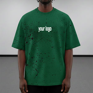 เสื้อยืดโอเวอร์ไซส์ทรงหลวม ผ้าคอตตอน 100% หนานุ่ม ระบายอากาศดี สไตล์ฮิปฮอป พิมพ์ลายสาดสี สำหรับผู้ชาย ขายดี - Product Image 1